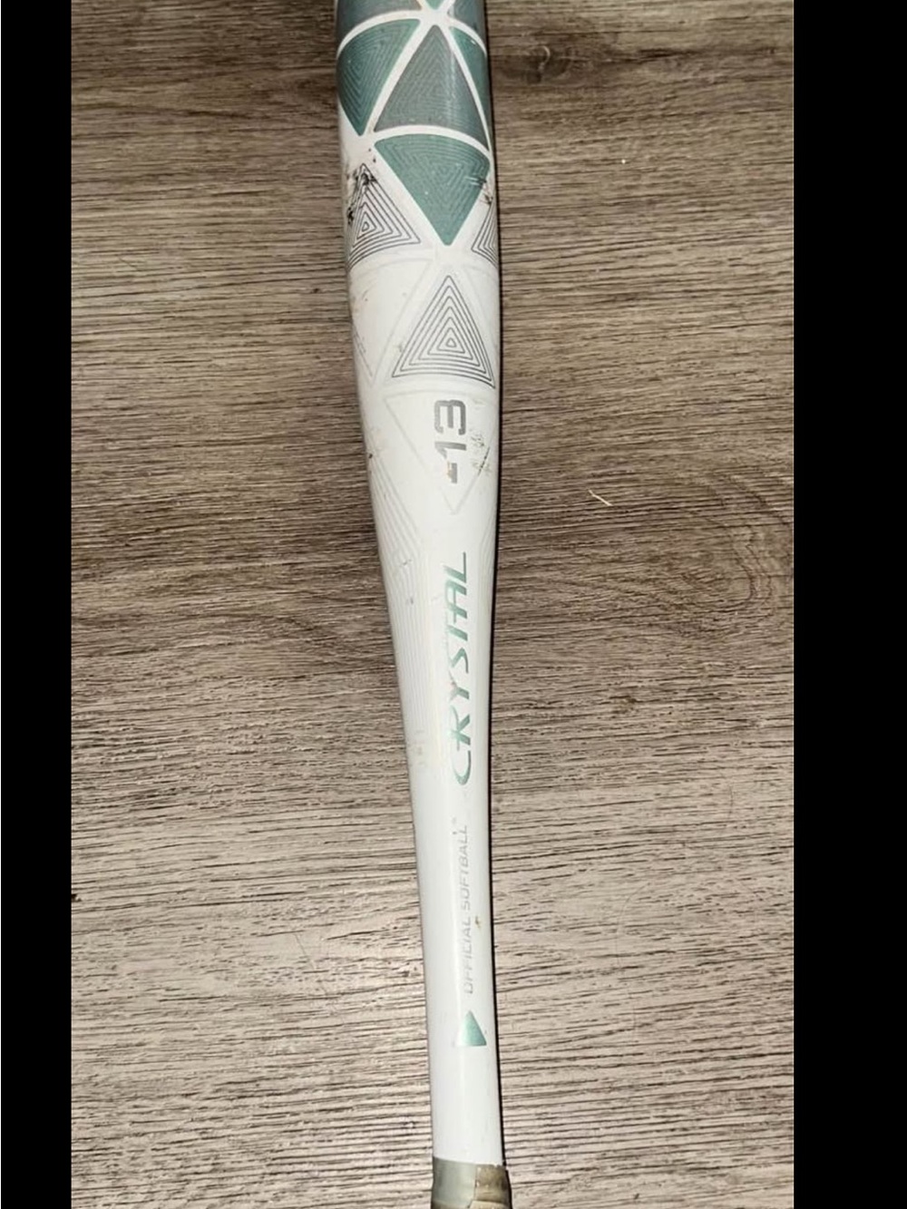 Crystal 13 White & Teal Youth Softball Bat